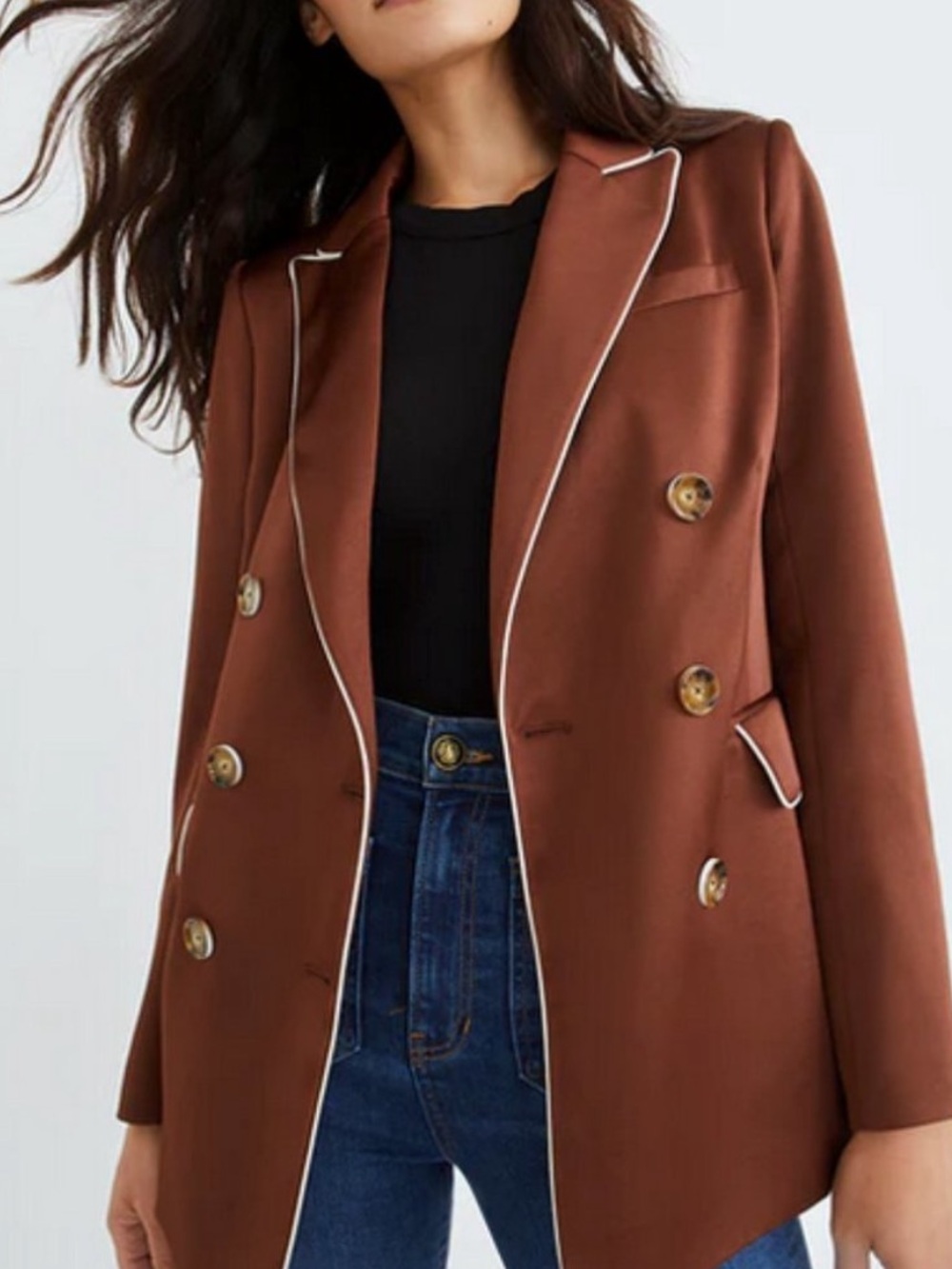 Veronica Bread Roche Satin Dickey Jacket In Dark Copper Women's Size 2